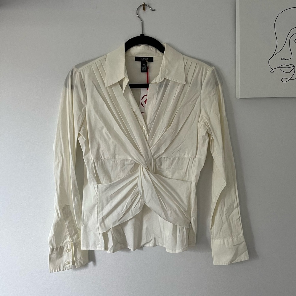 1990’s Inspired Cream Blazer with twisted front detail